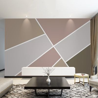 简约北欧风格抽象拼色几何图形墙纸客厅卧室电视背景墙壁纸壁画布