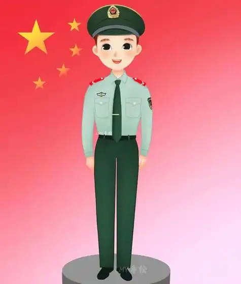 手绘头像军人卡通头像