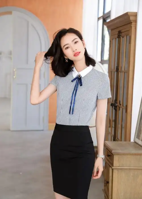 职业装夏季女短袖衬衫 职业装职业装女装_高清图集_新浪网