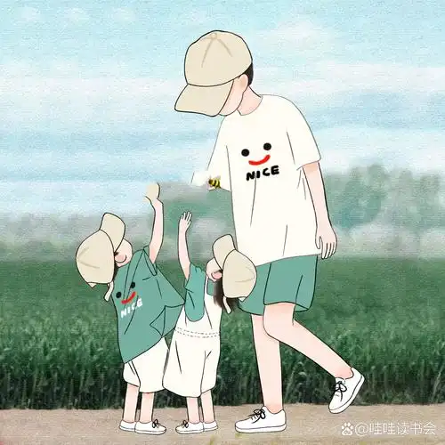 一家四口亲子头像之哥哥妹妹款