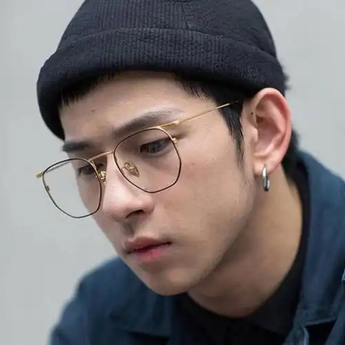 斯文金丝边眼镜框男韩版潮网红全框平光镜复古文艺眼睛框镜架近视