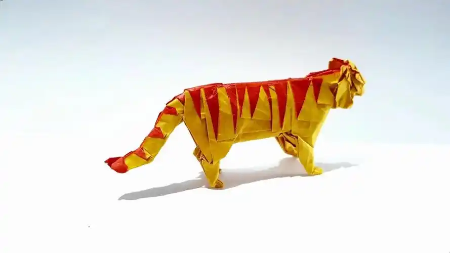 【ouwen tjen】老虎折纸教程origami tiger - hideo