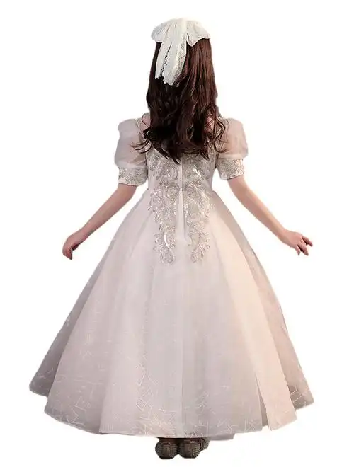 花童公主裙女童生日礼服贵族儿童婚纱小女孩主持人钢琴演出服洋气