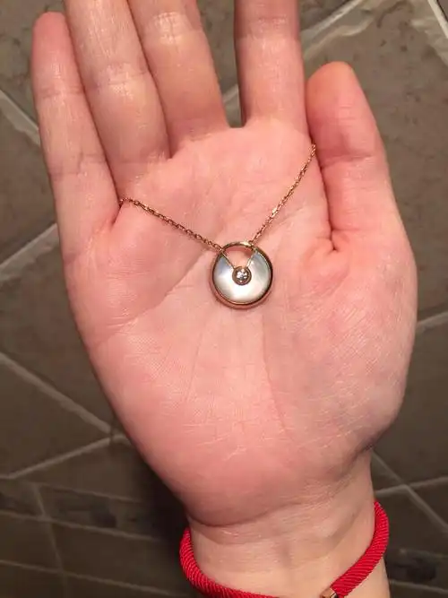 卡地亚护身符项链白贝母中号