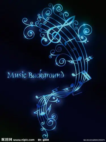 动感光线音符五线谱音乐背景图片