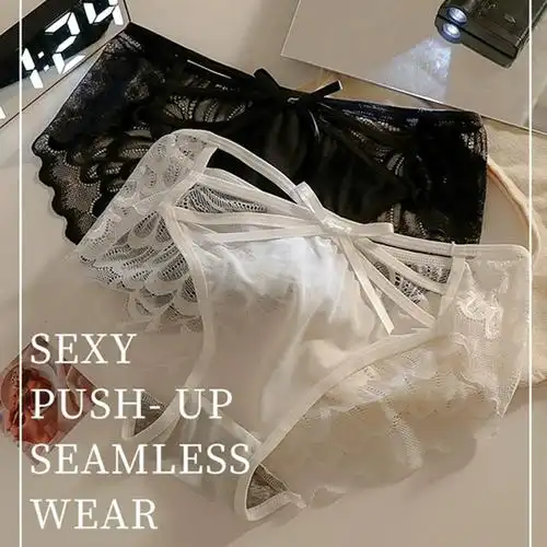 白色蕾丝性感无痕内裤女拍婚纱照运动夏少女大码胖mm日系三角裤