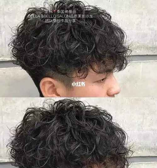 小卷发男生烫头发,简单容易打理就好,洗完吹干就可以了,韩国气垫烫发