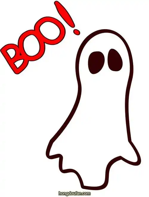 10张万圣节披着白色床单的小鬼卡通简笔画-红豆饭小学生简笔画大全