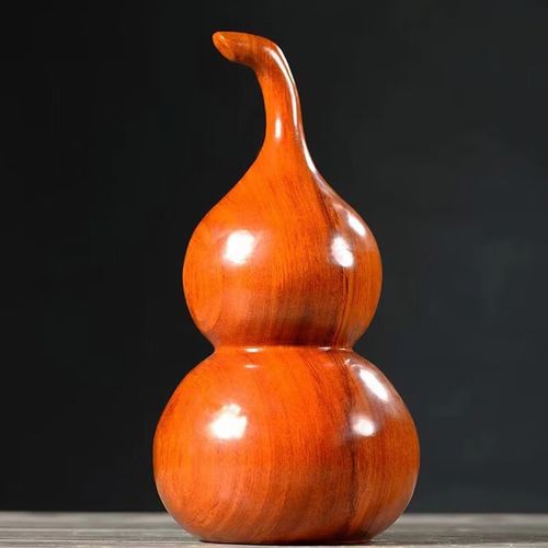 小葫芦摆件 花梨木雕刻宝葫芦手把件木质小物件桌面摆件实木饰品 花梨