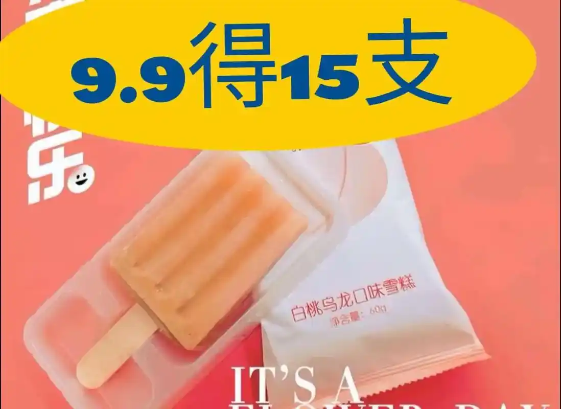 超实惠 #好吃到停不下来 9.9到手15支的白桃乌龙雪糕快