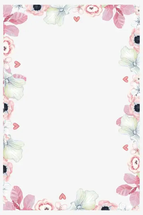 手绘小清新春天花边边框素材