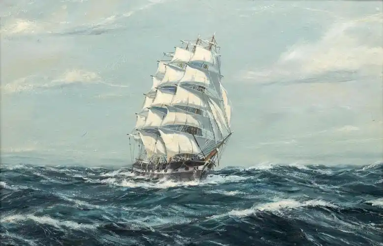 19世纪帆船油画:浪漫海洋之旅