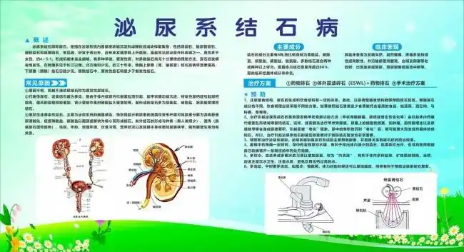 泌尿系统结石病健康科普宣传栏图片