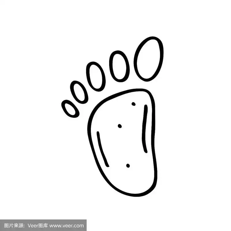 婴儿人类的脚可爱的手绘涂鸦矢量插图