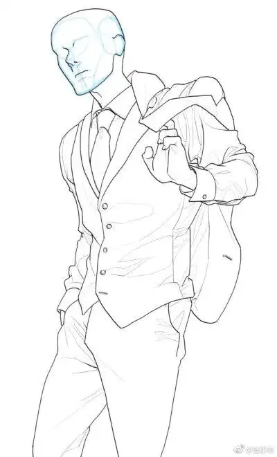 线稿铅笔稿手绘二次元动漫美少女漫画小清新彩铅橡皮章胶带画黑白绘画