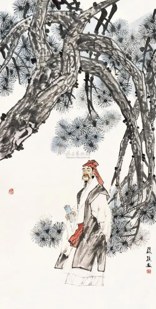 0108蒲松龄像镜心纸本