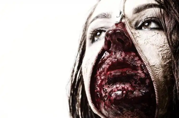 化妆,仪式,死,女人,脸上,邮编,血液,高清图片-回车素材