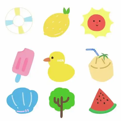 夏季简单又可爱的简笔画图案