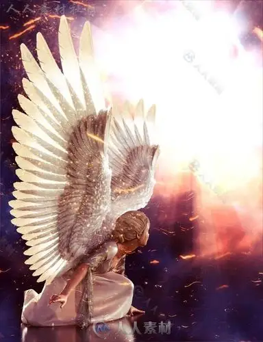 美丽可爱的天使羽毛之翼和姿势3d模型合辑