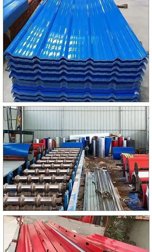 平板铁皮彩钢板棚红白蓝色工地围墙阳台养殖订制房屋顶彩钢瓦瓦楞 0.