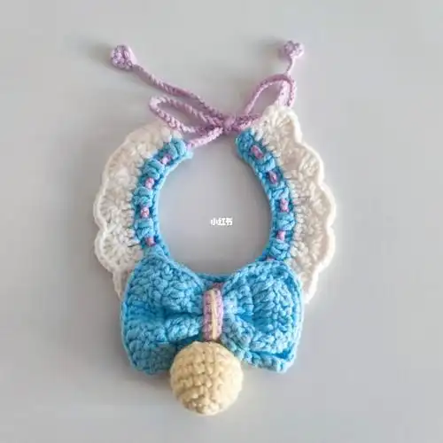 钩针编织的猫项圈超级温柔的配色