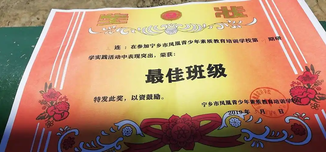 活动最后,拓展培训机构颁发了奖状,我们班荣获"最佳班级",大家都很