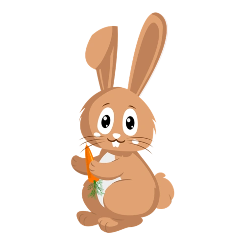 卡通动物简笔画彩色可爱兔子