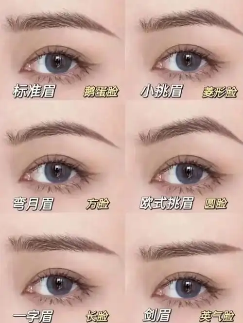 每款眉形都是我们根据脸型和个人风格来精心设计的哦 来看看你的脸型