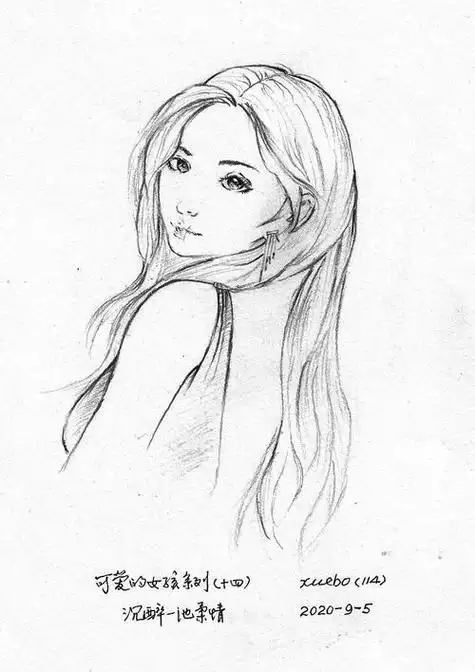 女孩素描画简单一点女孩素描画简单一点简笔画