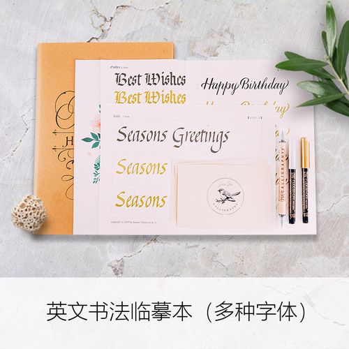 笔刷字体哥特体意大利临摹本手帐花体圆体字帖教程手写英文书法