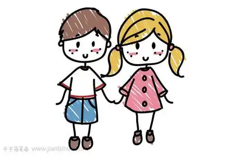 小朋友简笔画小朋友简笔画男孩女孩