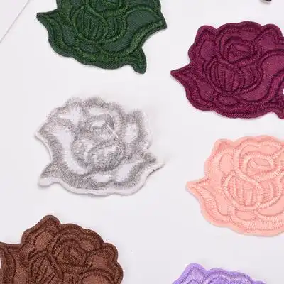 手工diy小号玫瑰花朵布贴补丁贴