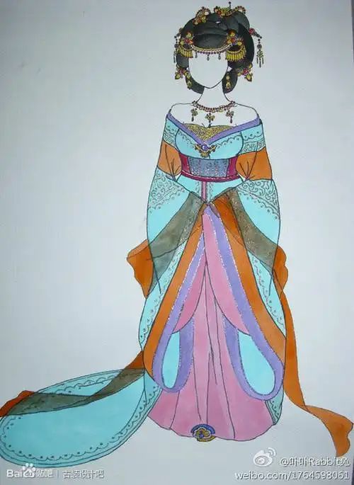 rabbit咪tutata~手绘中国古代后宫妃嫔服饰图样_古装设计吧_百度贴吧