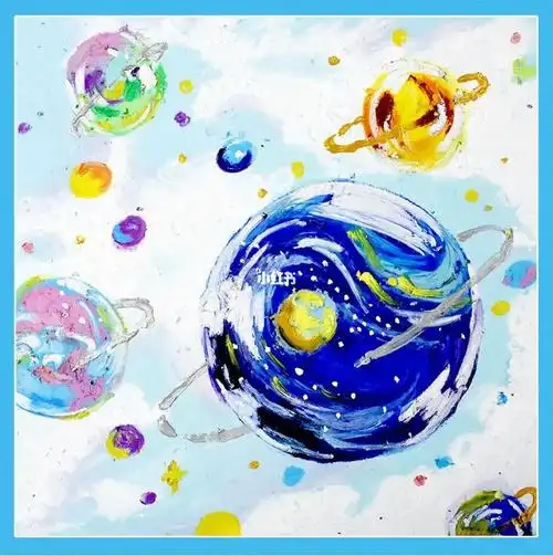 超美的梦幻星球_油画棒_创意美术_美术_星球_母婴_早教