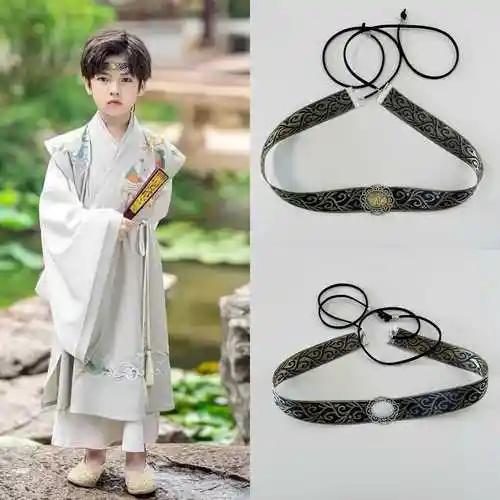 古装男童发带抹额汉服头饰古装儿童眉心眉头男孩额头公子少爷古风