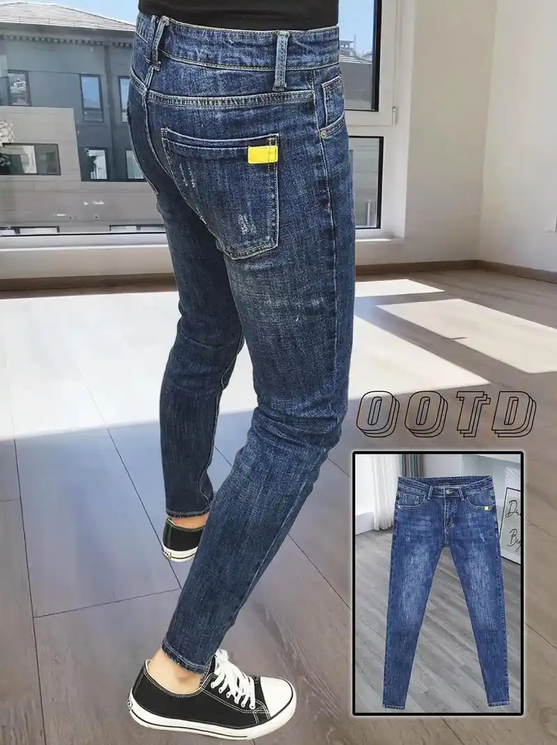男士修身小脚牛仔裤
