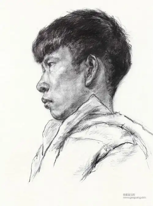 线性素描头像素材图,一组优秀的素描头像作品