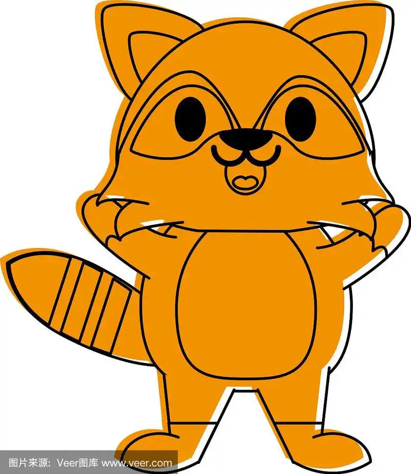 浣熊可爱的卡通动物形象