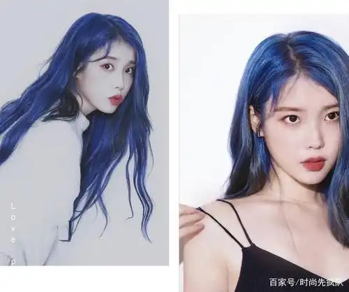 蓝紫色发色在室内室外会呈现出不同的效果,室内的时候还不过于惹眼,但