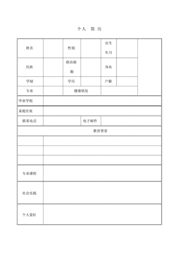 个人简历标准模板标准表格格式docx