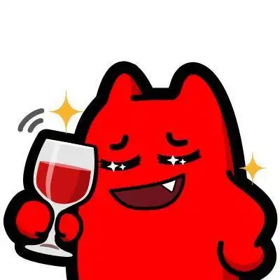 e9020171127魔鬼猫表情红酒杯半身红酒惬意得意叉腰陶醉干杯举杯醉ip