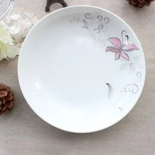 批发陶瓷家用餐具8寸饭盘优质耐高温果盘 菜碟子