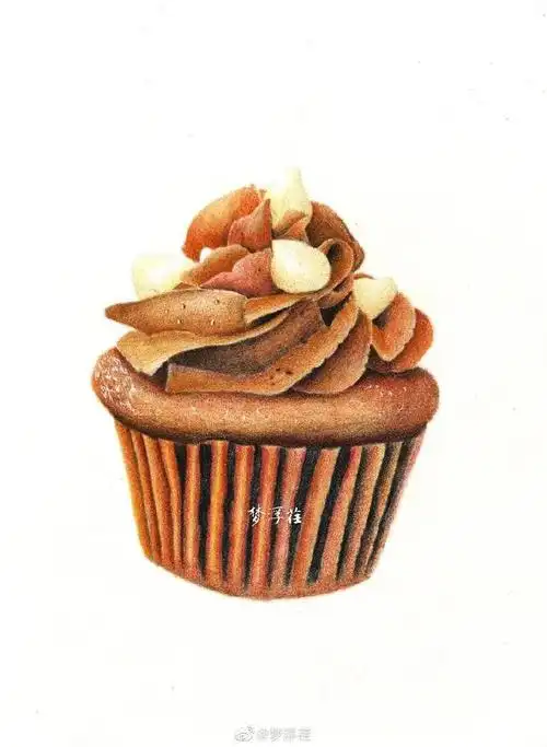 彩铅步骤彩铅小蛋糕