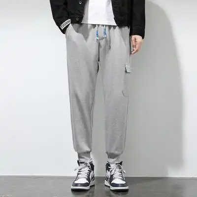 男生裤子男灰色卫裤