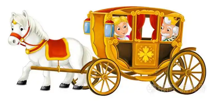 与皇家夫妇里面的卡通马车