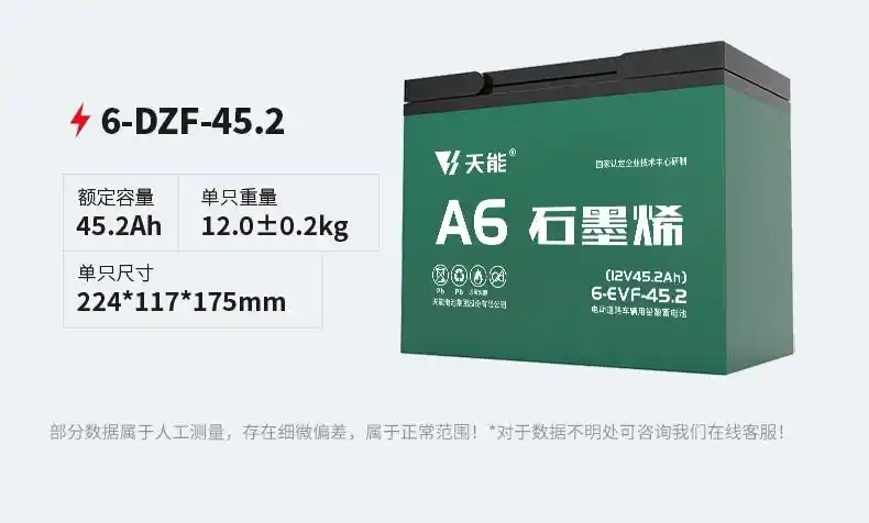 天能电池电动车电瓶车a6铅酸蓄电池48v60v72v踏板摩托车三轮车电池以