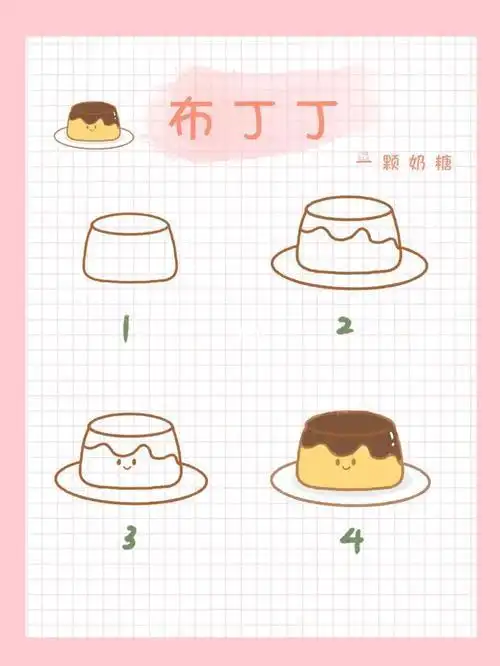 可爱动漫小布丁简笔画