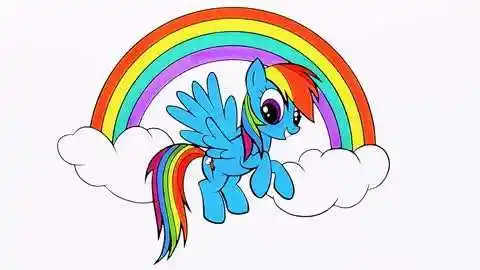 简笔彩绘  :云宝黛西的彩红云朵