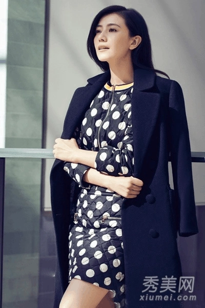 高圆圆优雅街拍 女神示范毛呢大衣美搭