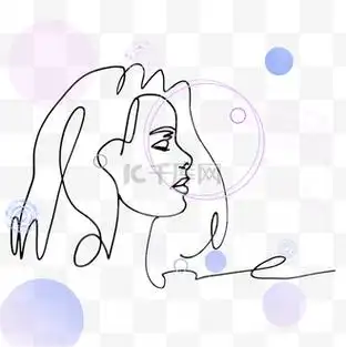 创意极简抽象女人线条